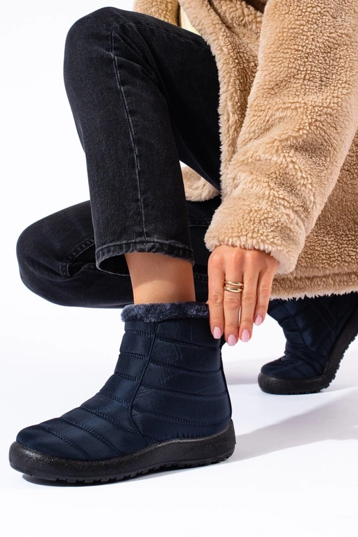 Botas de neve femininas azuis escuras...