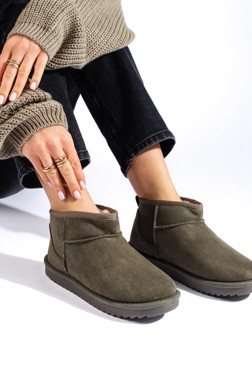 botas de neve femininas cáqui