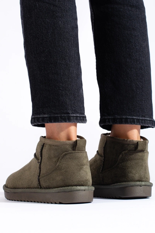 botas de neve femininas cáqui