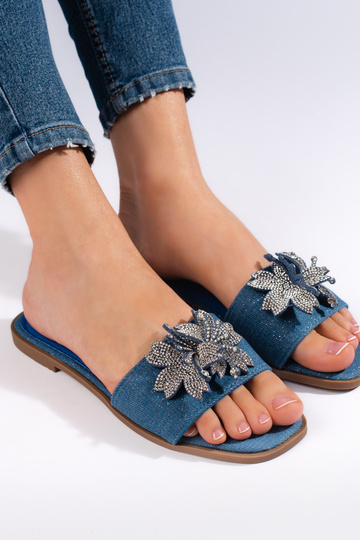 Chinelos de material jeans 2