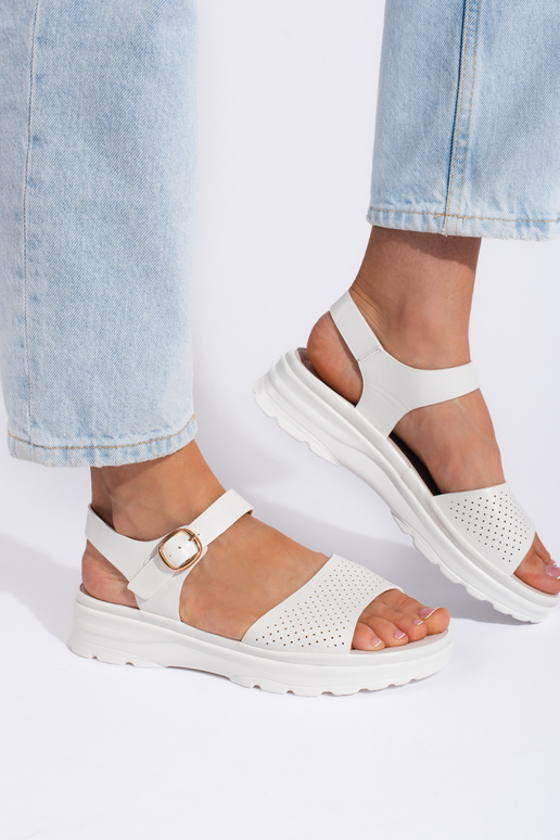 Sandálias confortáveis brancas femininas Sandálias confortáveis brancas femininas