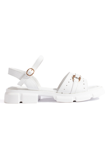 Sandálias de couro brancas...