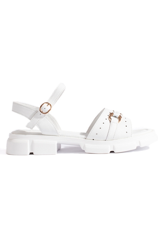 Sandálias de couro brancas femininas