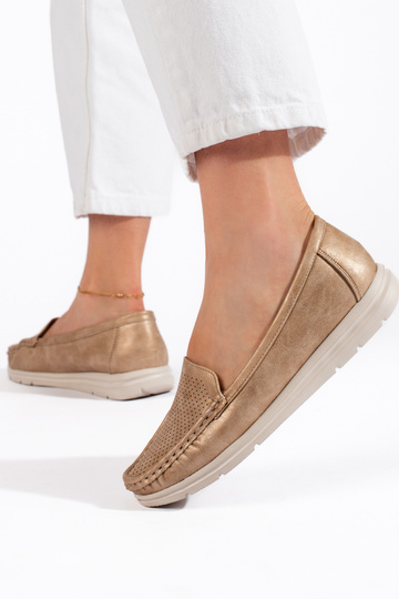 mocassins femininos dourados 2
