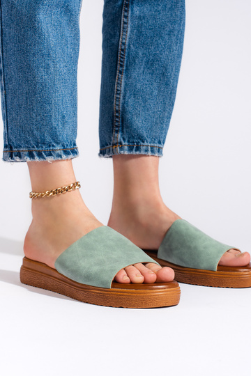 chinelos verdes com plataforma 2