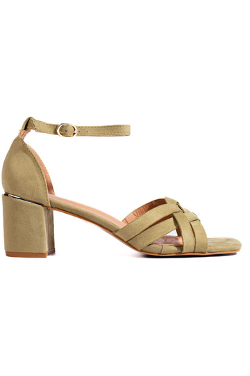 sandálias de camurça verde