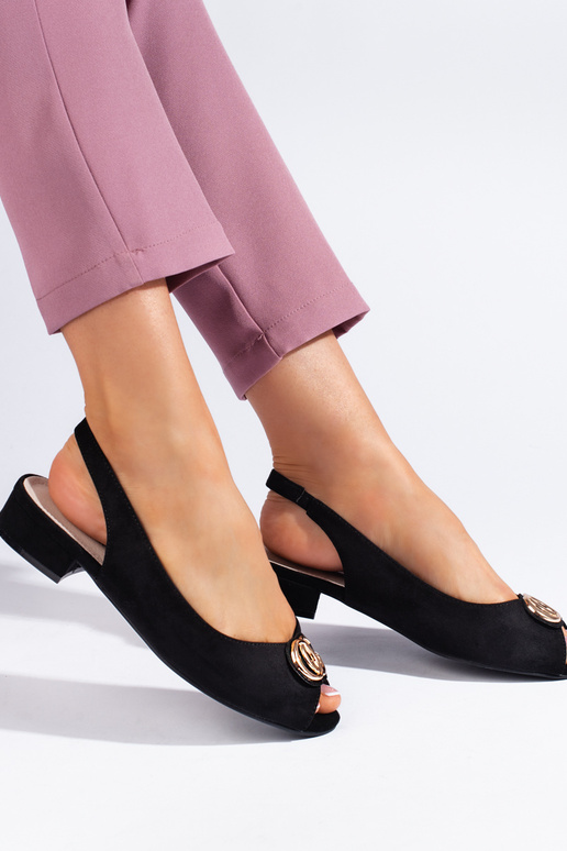 sandálias de camurça preta sandálias de camurça preta