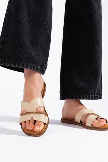 Chinelos bege estilo elegante 2