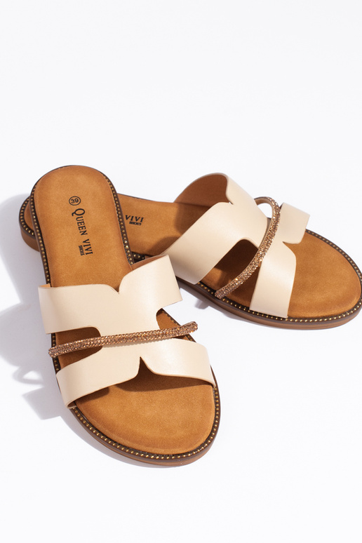 Chinelos bege estilo elegante