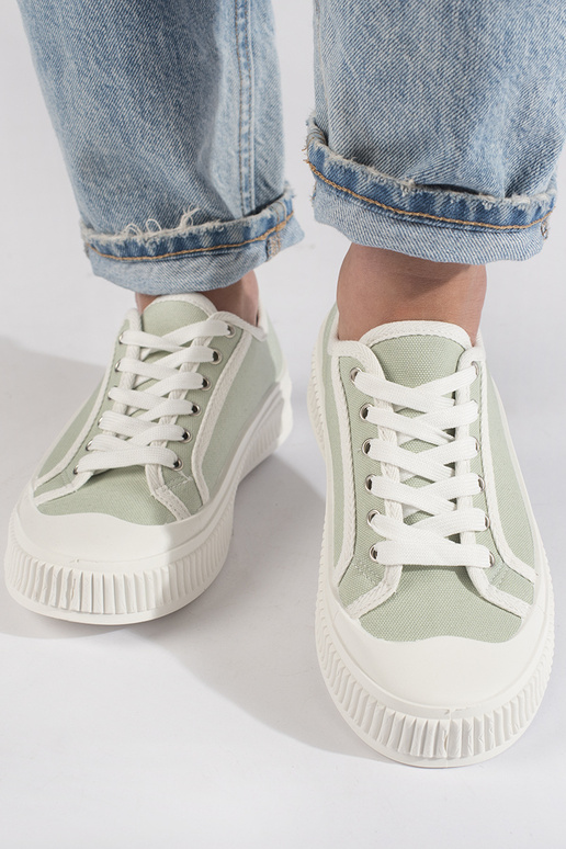 Sapatos femininos verdes claros com...