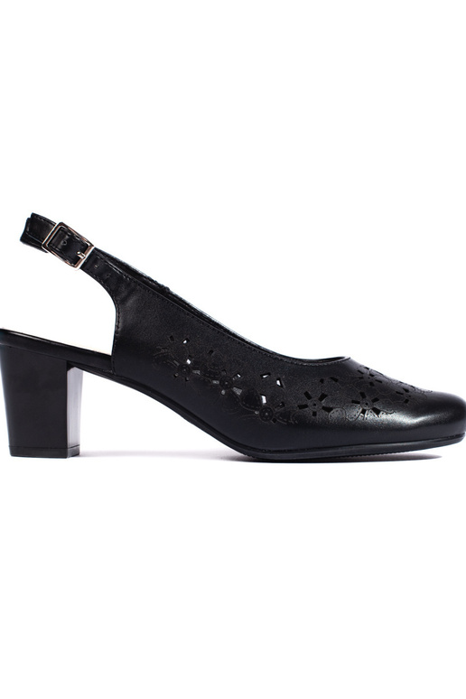 salto alto preto com elementos vazados salto alto preto com elementos vazados