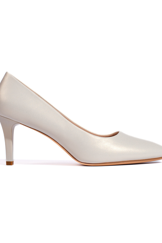 Salto alto branco estilo elegante com...