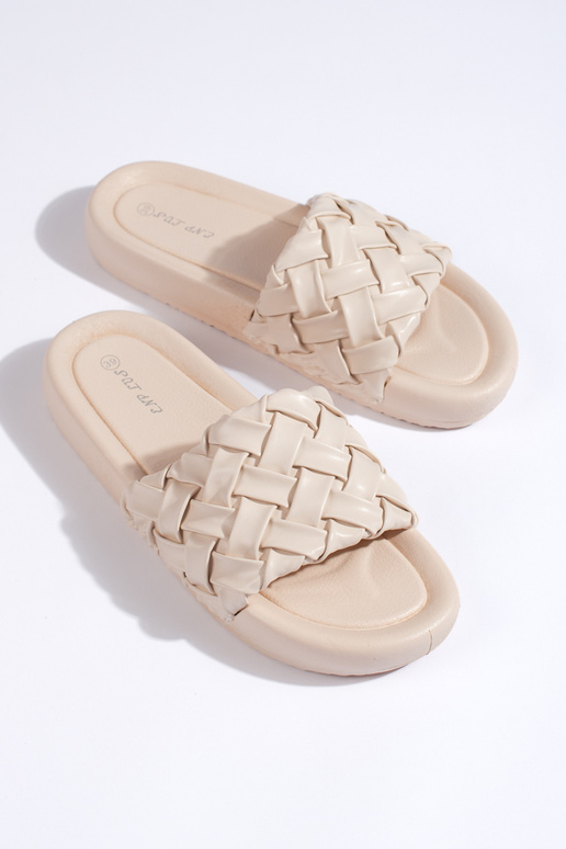 com estampas Chinelos bege