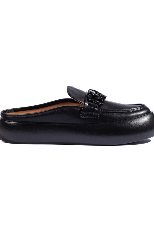 botas de cor preta Chinelos