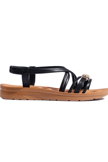 sandálias pretas com sola...