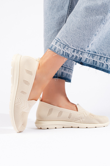 slip on bege em tecido para... 2