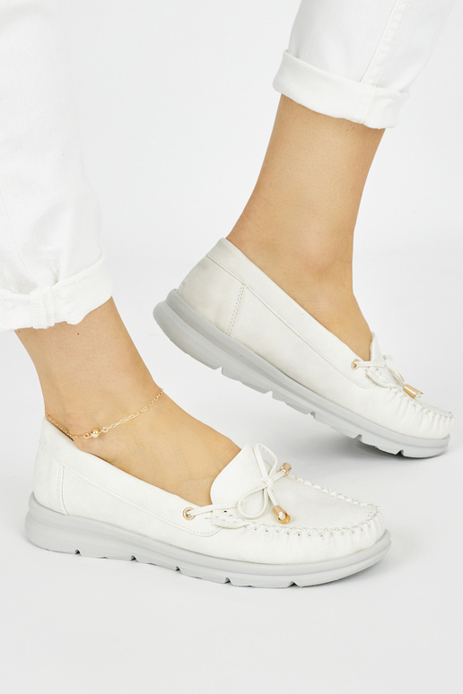 mocassins brancos confortáveis de...