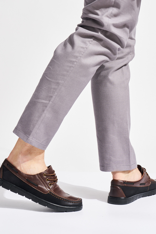 botins marrons masculinos amarrados