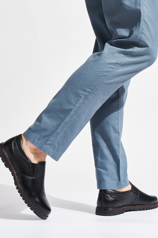 sapatos pretos com fivela para homens