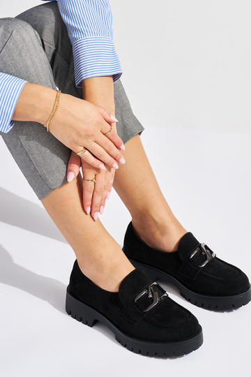 mocassins de camurça preta... 2