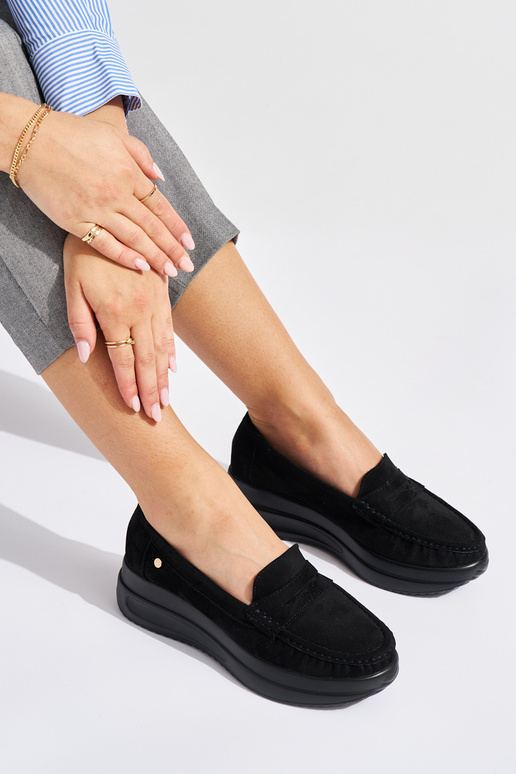 mocassins em camurça preta com...