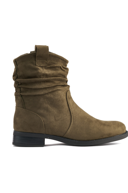 bota de camurça cáqui vincada