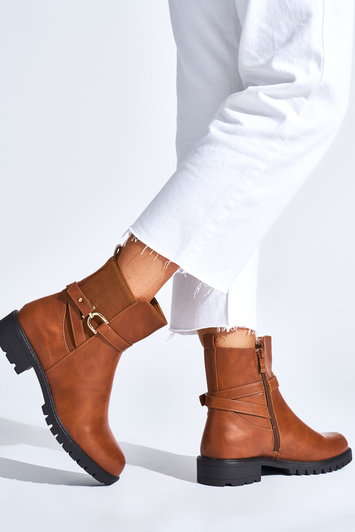 sapatos femininos marrons com fivela...