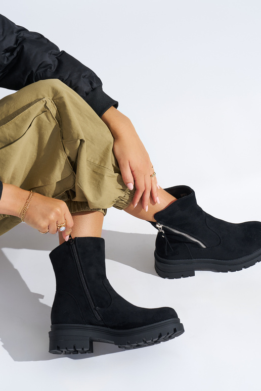 sapatos femininos pretos com zamkiem...