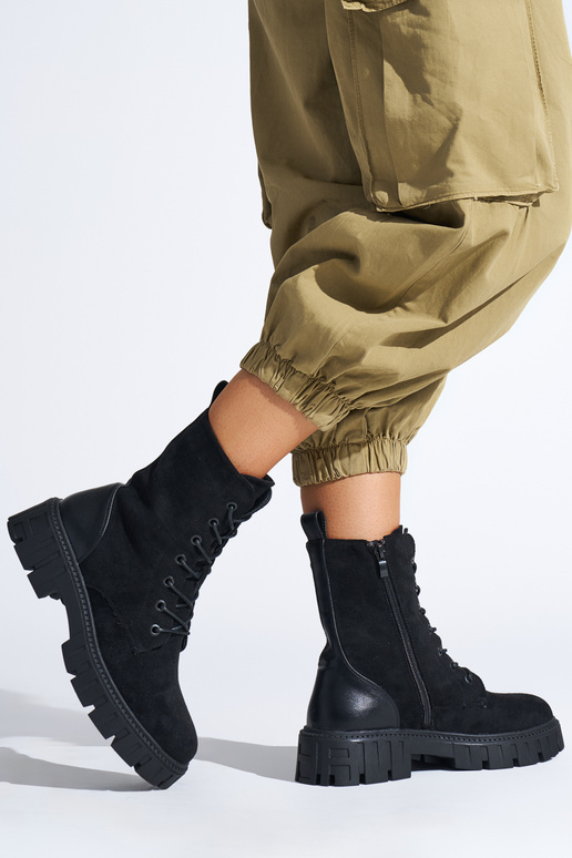 botas femininas pretas com cadarço botas femininas pretas com cadarço