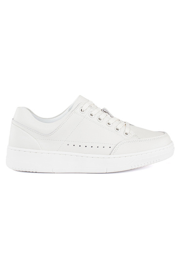 sapatos de couro branco com...