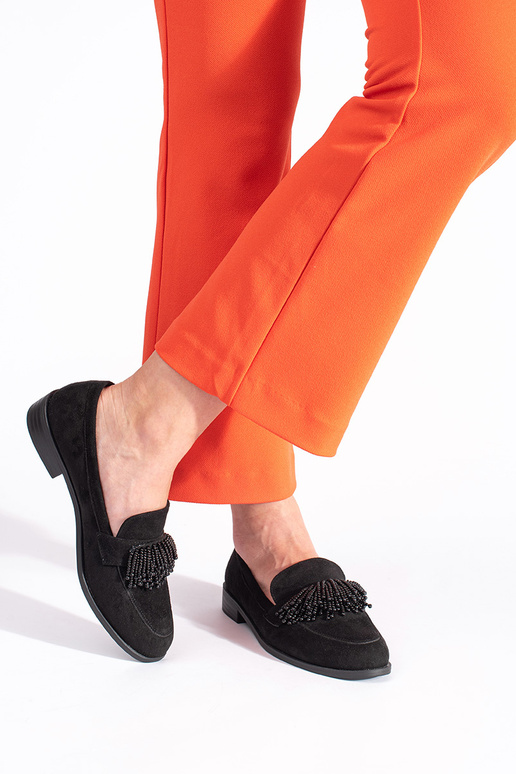 Mocassins femininos de camurça com...