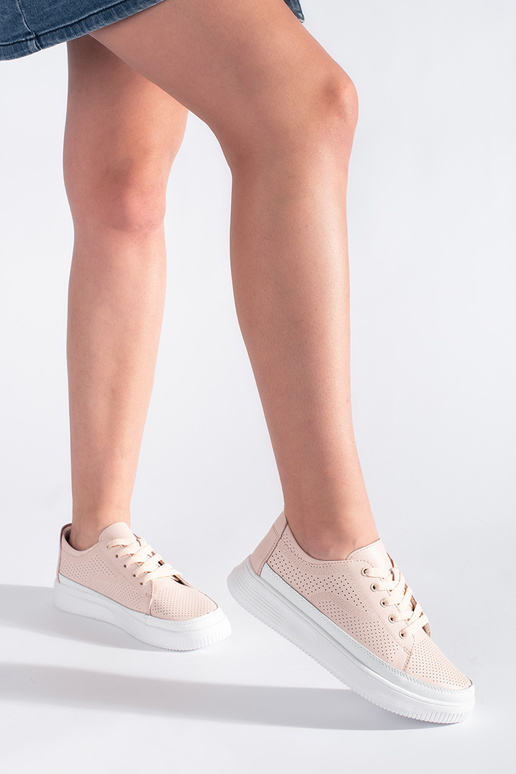 Sapatos de couro perfurados rosa... Sapatos de couro perfurados rosa...