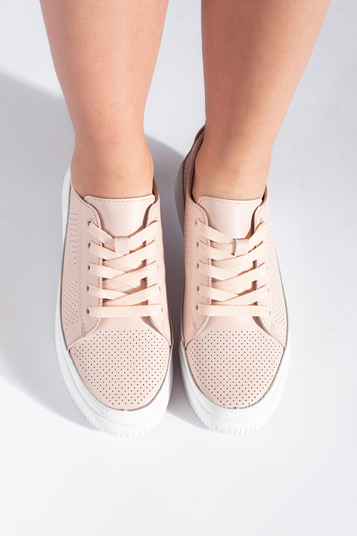 Sapatos de couro perfurados rosa... Sapatos de couro perfurados rosa...