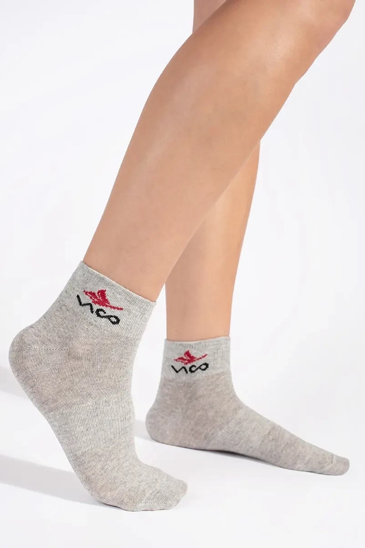 skarpetki feminino cinza Vico 3 peças skarpetki feminino cinza Vico 3 peças