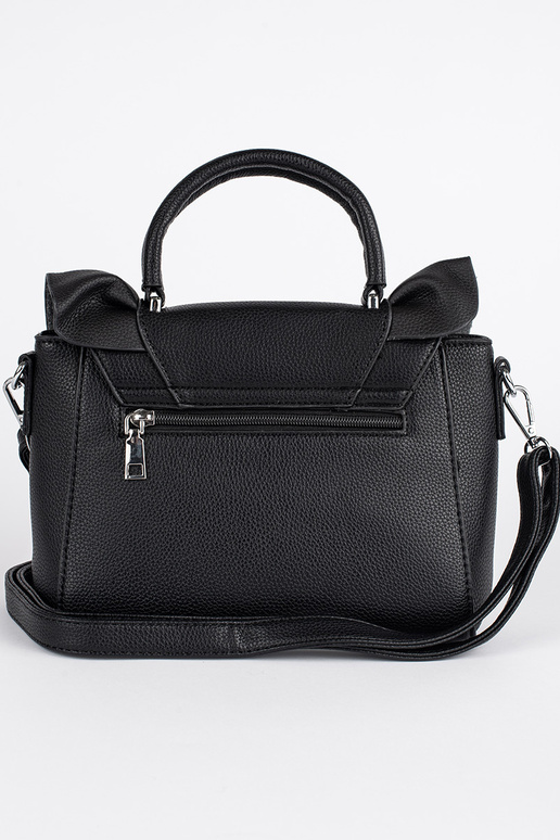 preto bolsa elegante z ozdobną falbanką