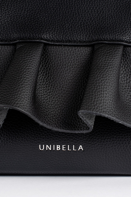 preto bolsa elegante z ozdobną falbanką