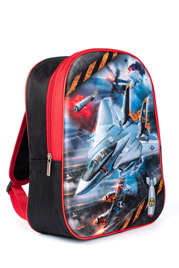 Mochila preta e vermelha...