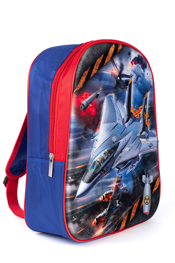 mochila azul-vermelha para...