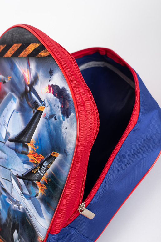 mochila azul-vermelha para menino ze...