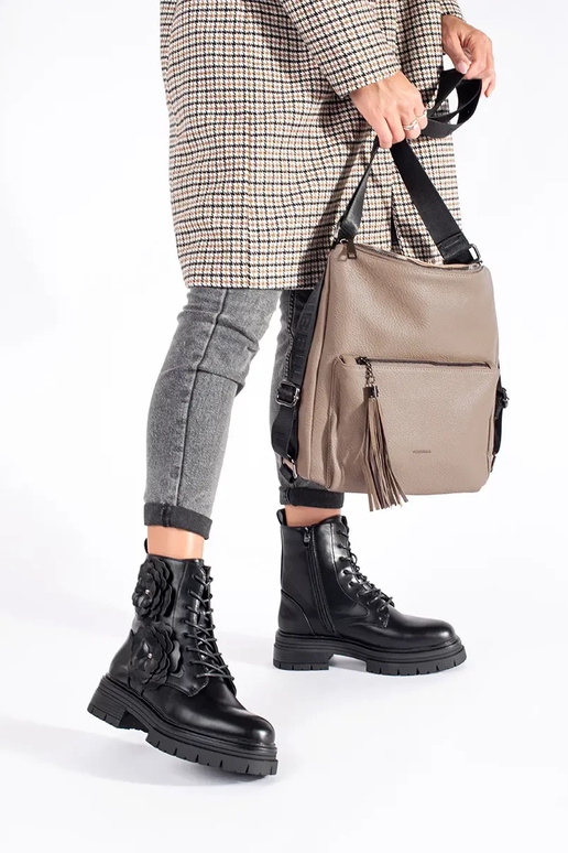 mochila tipo bolsa feminina marfim...