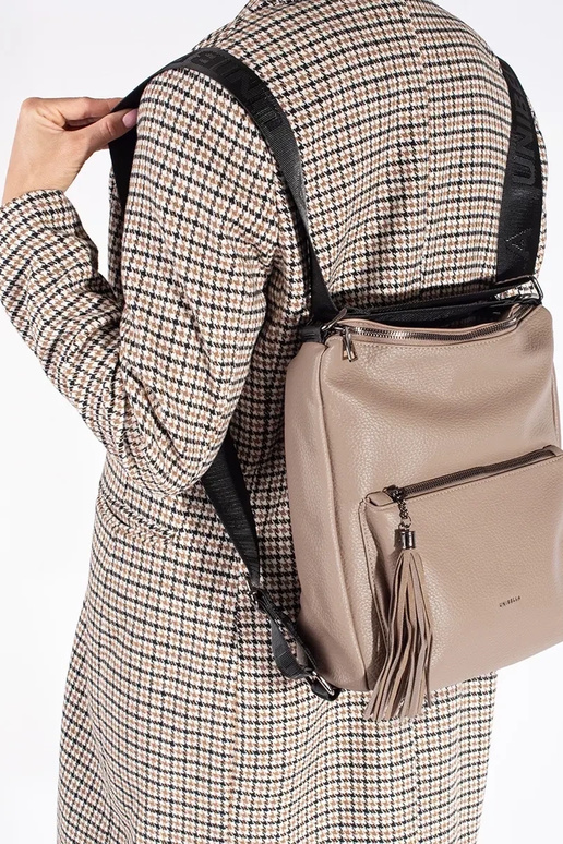 mochila tipo bolsa feminina marfim...