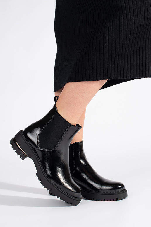 com efeito verniz Sapatos femininos...