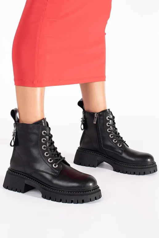 Pele cor preta amarrado Sapatos...