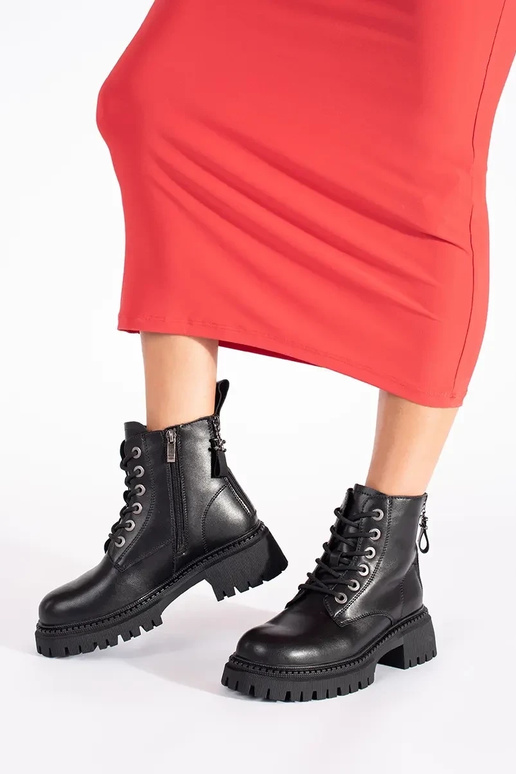 Pele cor preta amarrado Sapatos...