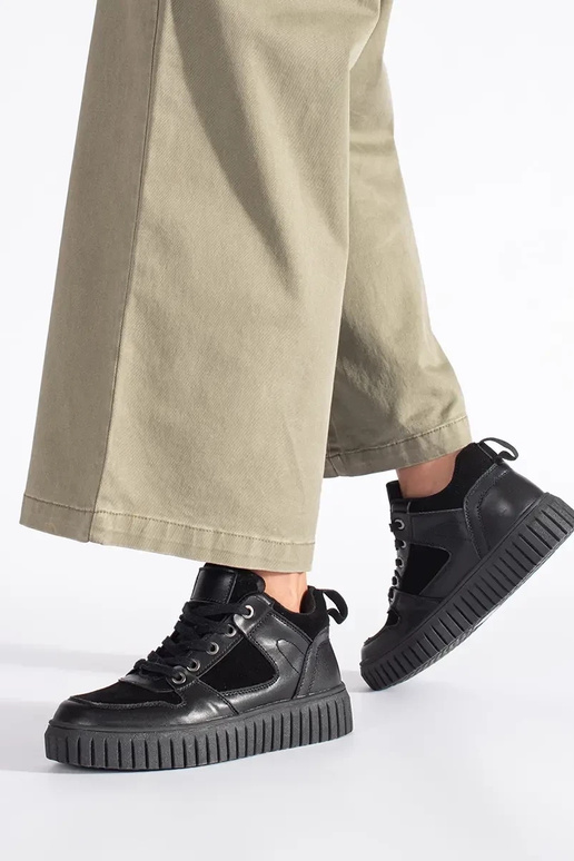 cor preta alto Sapatos femininos