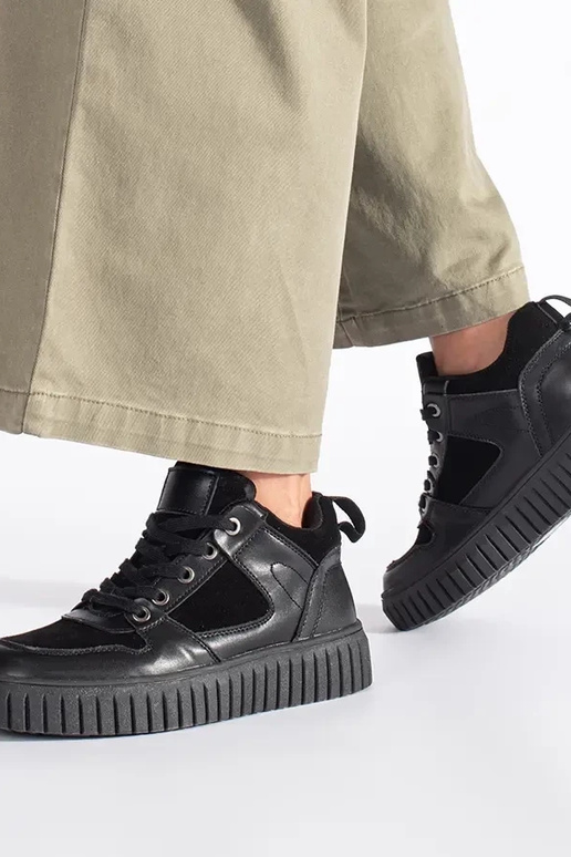 cor preta alto Sapatos femininos