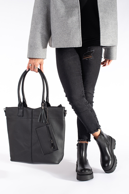 cor preta Sapatos femininos com uma...