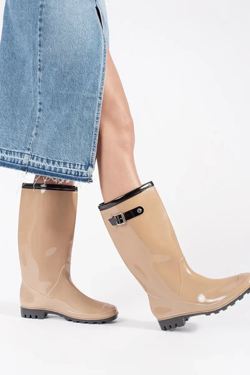 Botas de borracha bege com... 2