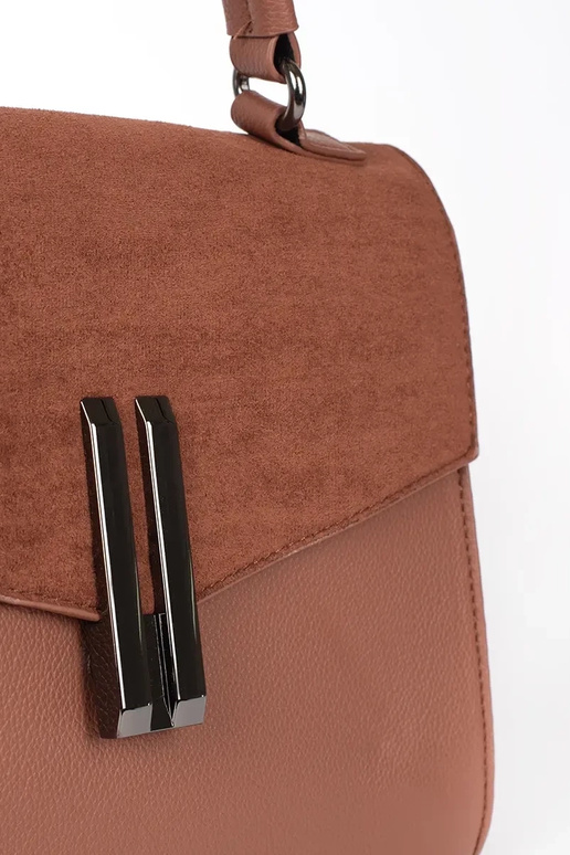 Mala de mão elegante castanha