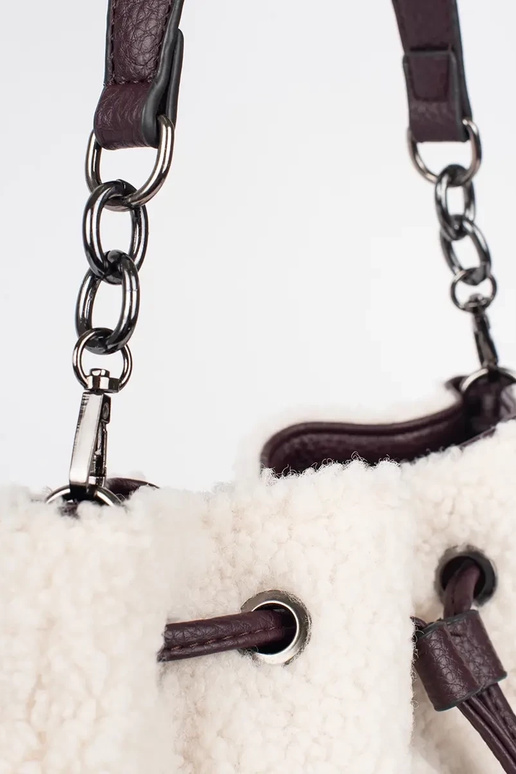 Bolsa de mão elegante castanha escura...